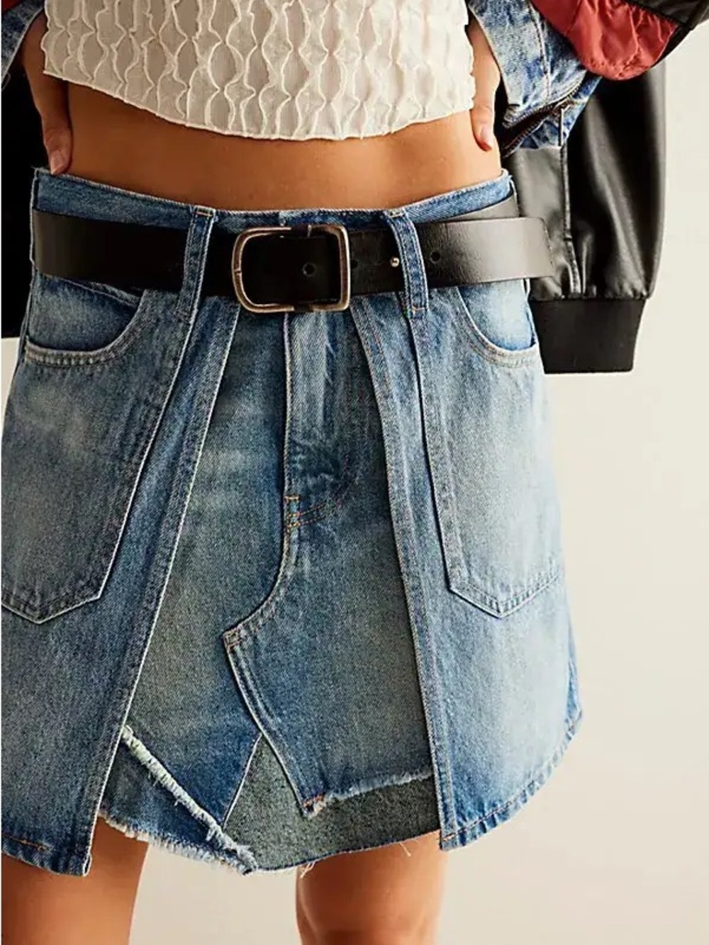 Free People We The Free Bare With Me Denim Skirt